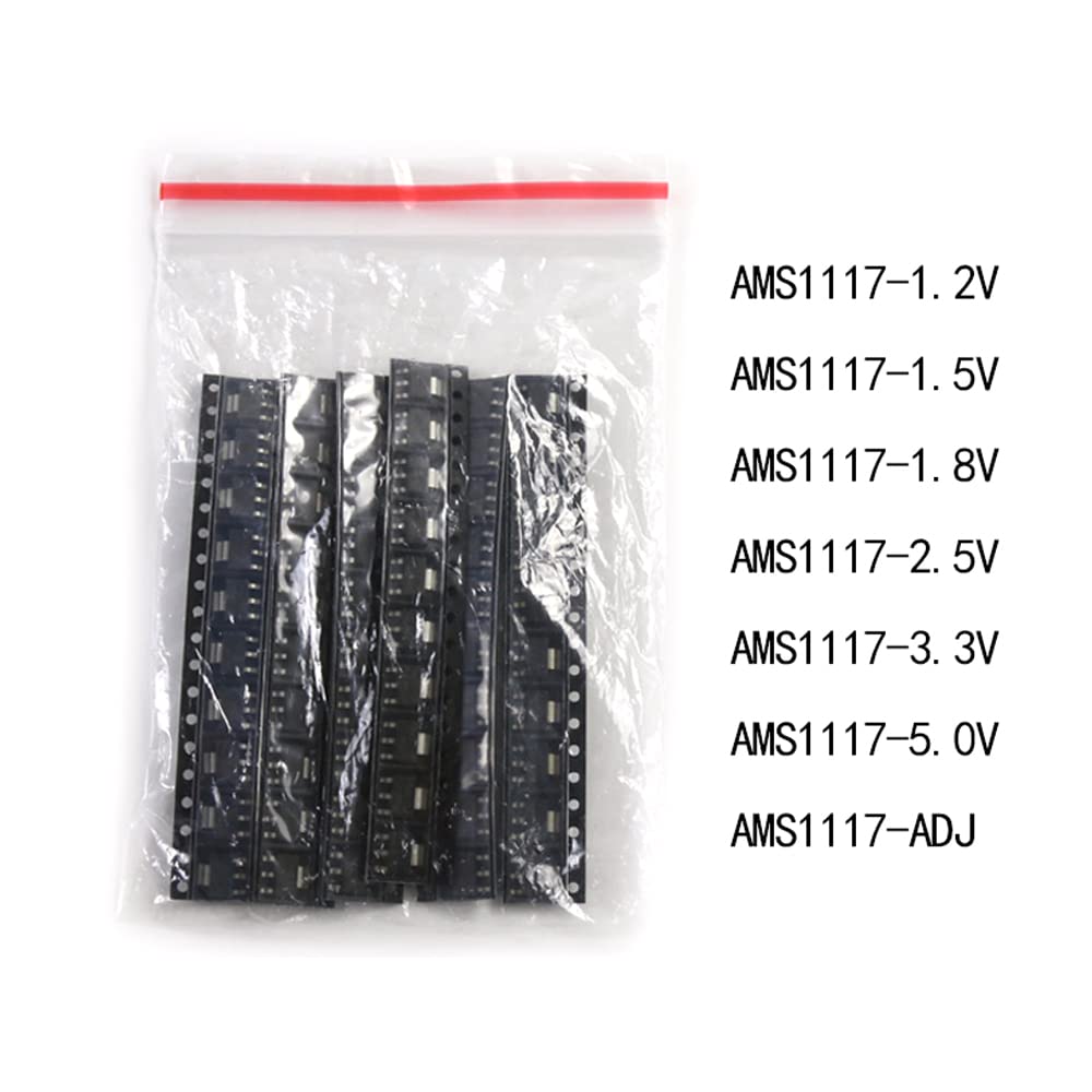 70pcs Voltage Regulator Kit 1.2V/1.5V/1.8V/2.5V/3.3V/5.0V/ADJ 1117 7 Values Each 10PCS SOT-223