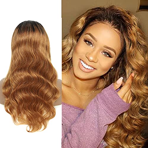 Ombre Body Wave Wig Human Hair Pre Plucked 4x4 Lace Closure Wig 1b30 Ombre Color Free Part With Baby Hair Dark Roots Glueless Wig 150% Density Natural Hairline For Women 24 Inch
