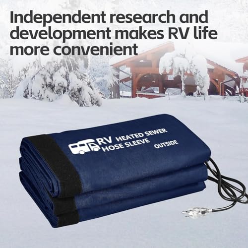 Image of Sewer Hose with Heated Sleeve Avoid Freezing at -45F, Blue Rv Sewer Hose kit ，Sewer Hose for Rv Camper /Rv Accessories (15FT)