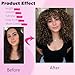 Ombrmal Curly Clip in Hair Extensions,4PCS 16 Inch Dark Brown Extension Clip Ins Lace Weft,100% Super Protein Gogo Curl Invisible Natural Hairpieces for Women