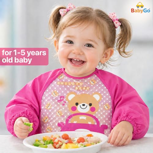 Image of BabyGo Cotton Baby Tie Button Bibs | Soft, Washable Feeding Bibs for Kids, Adjustable, Reusable, Gentle on Skin, Comfortable & Ideal for Mealtime, Perfect for Infants & Toddlers | Multicolor