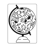 Vaessen Creative Prägeschablone Globus 14,6 x 10,7 cm – Embossing Folder für Karten Basteln, Scrapbooking, Journaling – Wiederverwendbar, Präzise Ergebnisse, Für Stanzmaschinen