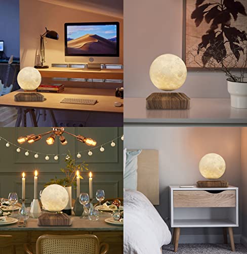 Flagest Levitating Moon Lamp 3 Colors Floating Moon Lamp Spinning 3D Printing Magnetic Moon Night Light Unique Lamps Floating Globe - Cool Tech Gadgets Gifts For Women Kids - Home Bedroom Office Decor #TOP5