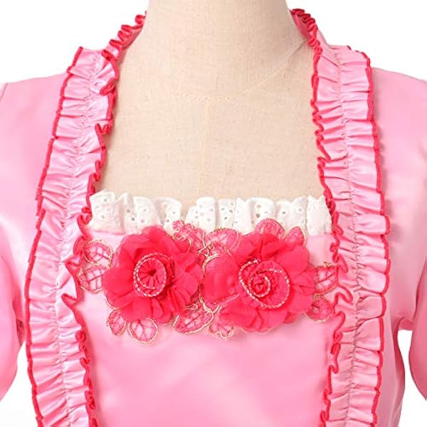 GRACEART Victoriano Vestido de Fiesta rococó Barroco Vestido de Baile del Siglo XVIII para Mujer (Rosado, S)