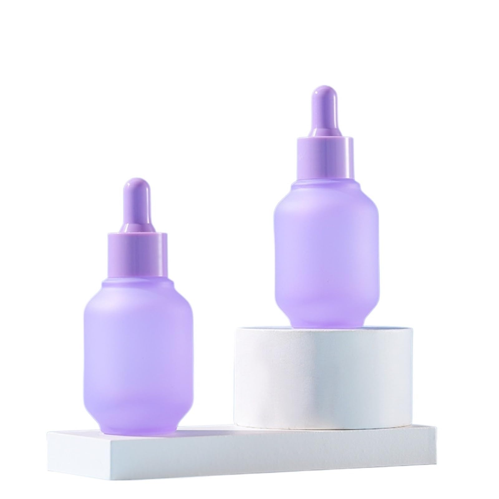 Gotero Botella de vidrio esmerilado rojo for aceite esencial, botellas cuentagotas púrpuras 30ml, contenedor viaje perfume(Purple,20PCS_30ML)