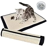 Cat Scratch Pad 2PK Non Scratch Pads Couch Corner Kitty Scratching Bed Post Tree Ramp Cardboard Replacement, Sisal Thin Scratcher Mat with Velcro Pins Protecting Furniture Sofa Chair Desk Legs 16X12in