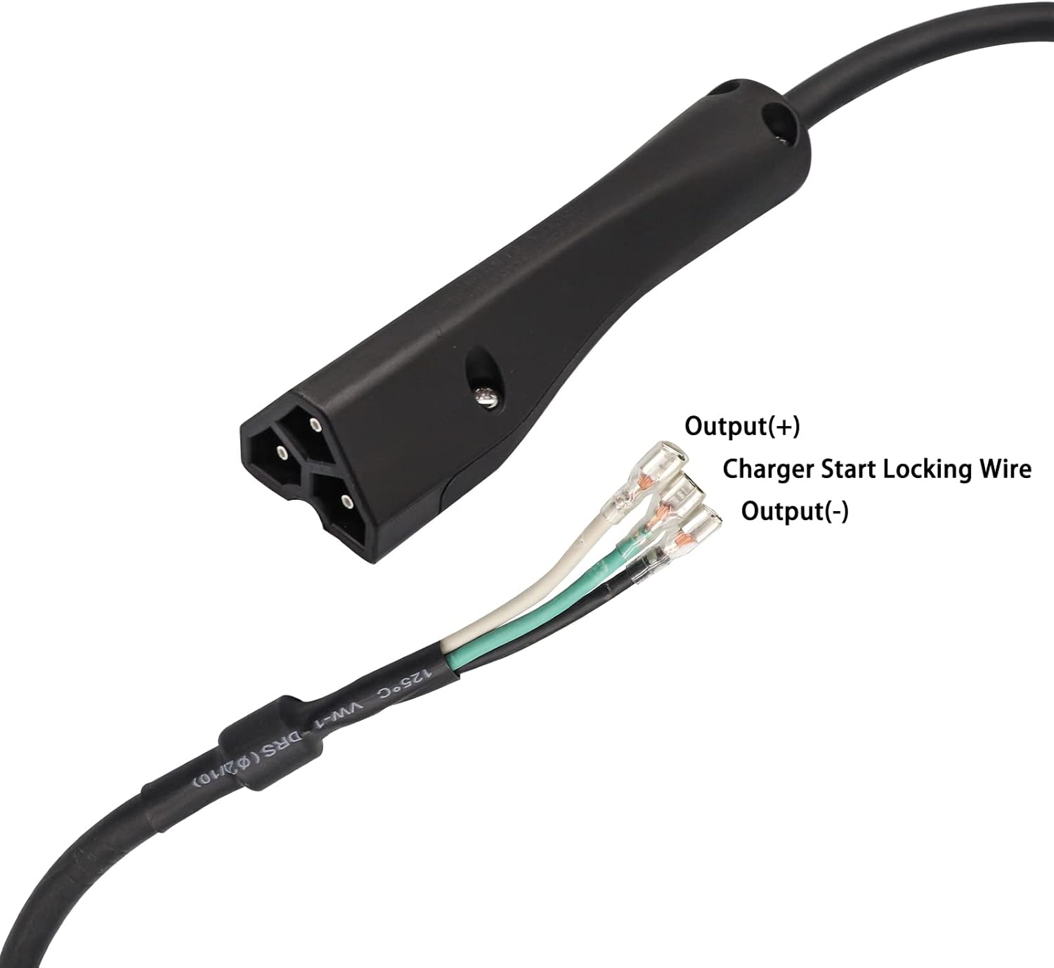 DRIVE UP 48V Golf Cart Charger Plug 3-Pin Triangle Handle Connector with Wire Fits EZGO RXV 604321, 611219 (Charger Plug with Wire)