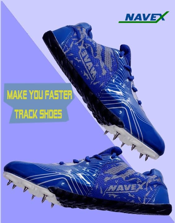 ASHWAN SPORTS Spike Shoes for Running ll ATHELATIC ll Training II (Blue, UK Footwear Size System, Adult, Men, Numeric, Medium, 9) 4