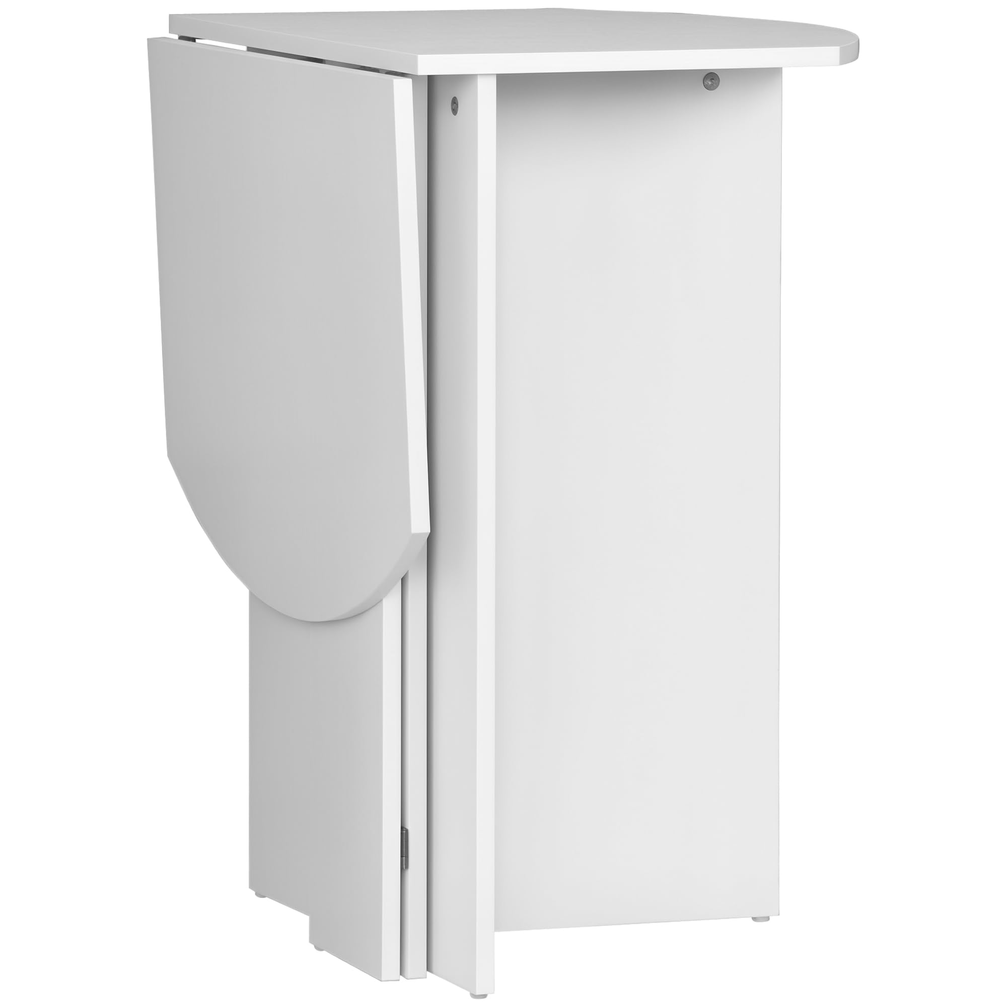 HOMCOM Tavolo da Pranzo Salvaspazio Pieghevole 90x60x74cm Bianco | da Esterno, Tavolo da Cucina e Soggiorno in Legno