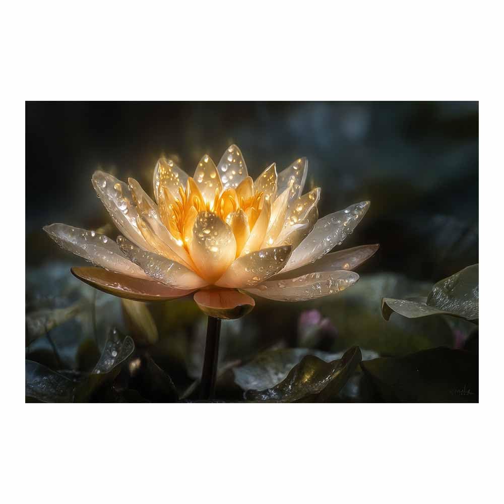 ZAMAEIU Forest Landscape Painting Dew-kissed blossomss Canvas Artwork posters & prints Suitable for Living Room Bathroom Bedroom Home Wall Decoration(yellow)-80x120cm Unframed