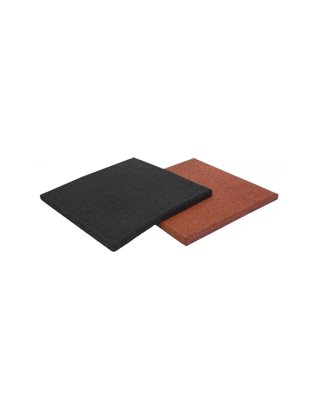 JARDIN202 - Loseta de Caucho Maciza 40mm | 50x50cm | Especial para Gimnasios | Suelos Infantiles | Fitness | 8 losetas: 2 m2 (Negra)