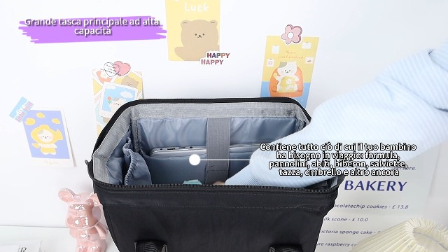 Zaino Fasciatoio Per Neonato - Borsa Multifunzione Per Mamme E Papà Con Tante Tasche - Foto 9