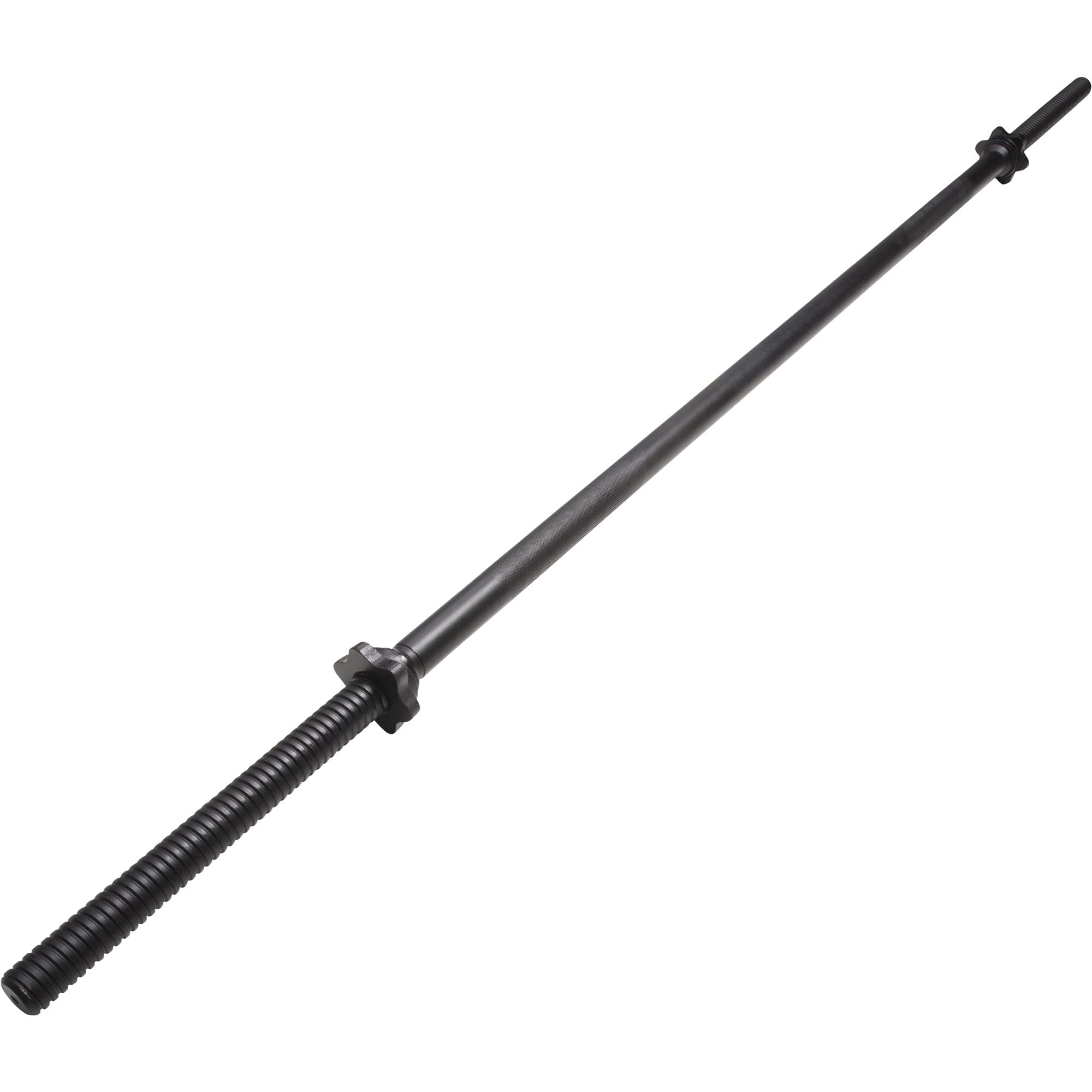 GORILLA SPORTS® Langhantelstange - 170cm, mit 2 Sternverschlüssen, 30mm, bis 200kg belastbar, Griff gerändelt, rutschfest, Chrom, Silber/Schwarz - Hantelstange, Langhanteln, Langhantel-Stange