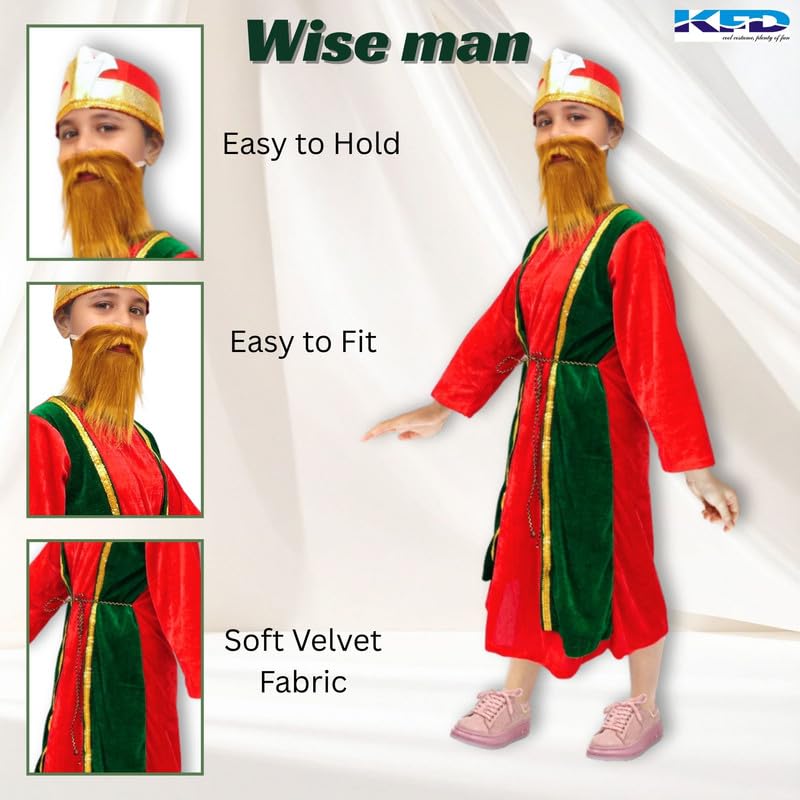 Image of Kaku Fancy Dresses Christmas Costumes for Kids, Nativity Set for Boys & Girls, Christmas Theme Dress - Mother Merry, Shepherd, Wise Men, Priest, Fairy Angel, Prince Costume for Boys & Girls