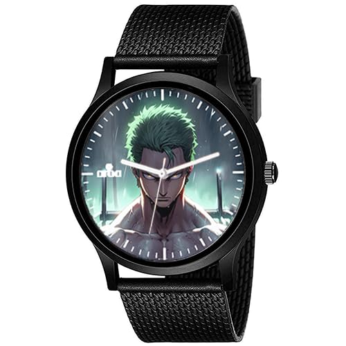 AROA Watch for Zoro in Rain Model : 1258 Black Metal Analog Black Strap Watch Green Dial Stylish Watch for Boys (B0CPWMQR7F) Amazon Price History, Amazon Price Tracker