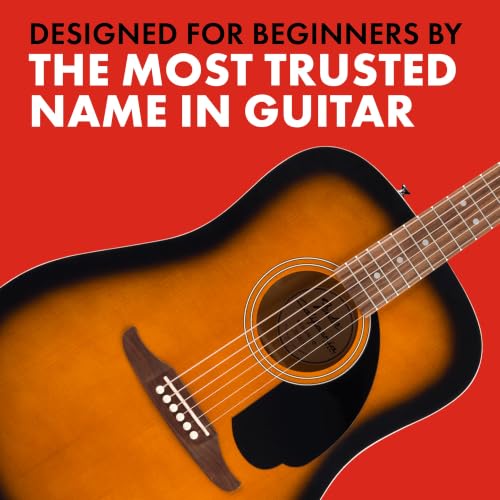 Image of Fender California Debut Redondo Series Acoustic Guitar Pack, Beginner Guitar, 2-Year Warranty, Includes Gig Bag, Stand, and More, 2-Color Sunburst