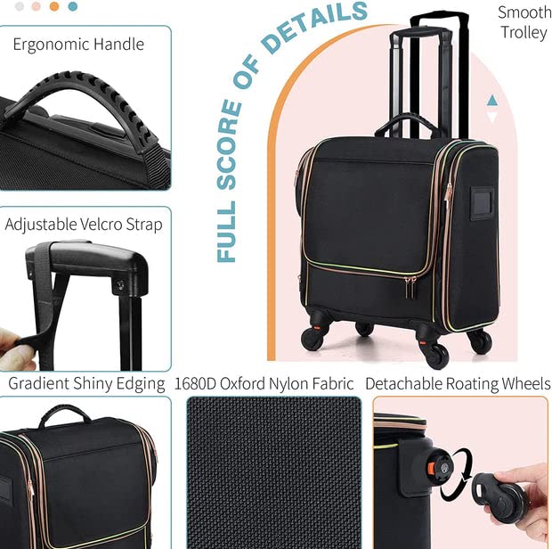 Adson Professional Beauty Makeup Cosmetic Aluminium Vanity Trolley Train case (Black Nylon) - Image 9 thumbnail