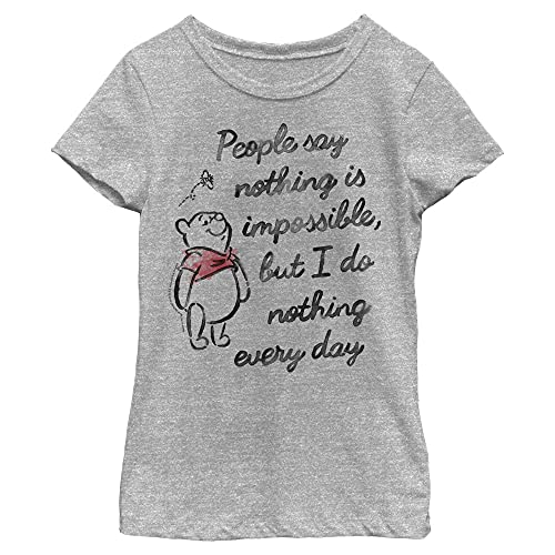 T-shirt Disney Winnie l'Ourson gris chiné pour fille taille M en coton mélangé