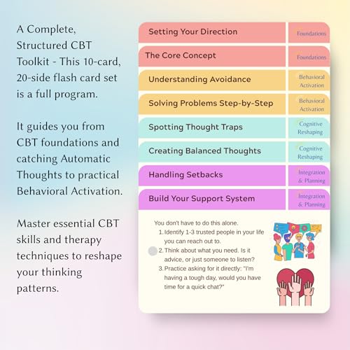 CBT Cards for Adults & Teens - Cognitive Behavioral Therapy Tools for Anxiety, Depression, Stress & Trauma Relief - Mental Health Coping Skills Flash Cards - Image 4