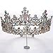 S SNUOY Baroque Crowns for Women Full Round Birthday Tiaras Vintage Rhinestones Queen Crowns for Birthday Party Prom