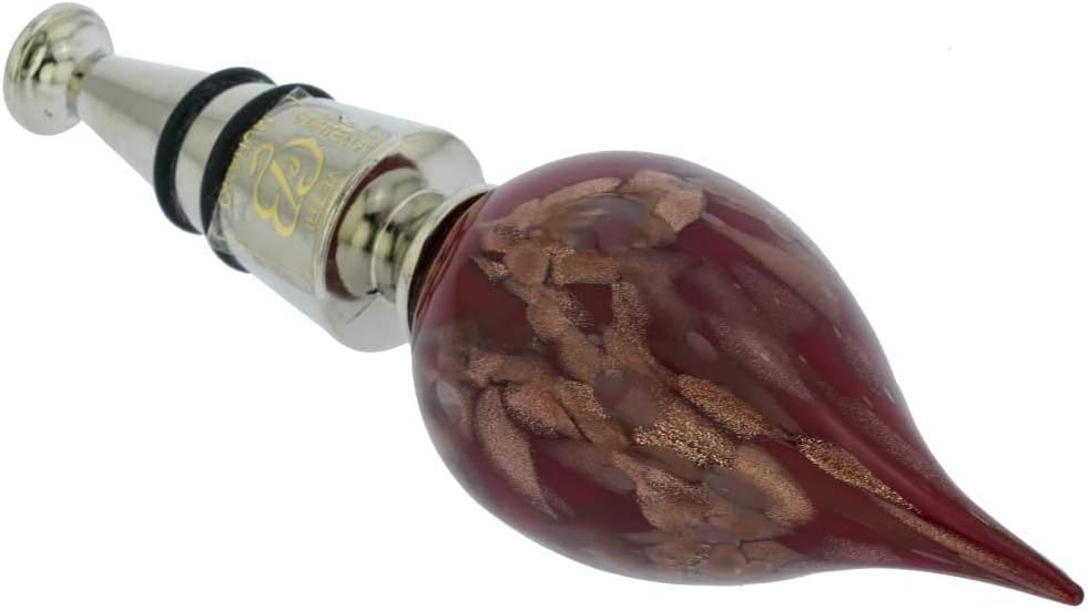 Glass Of Venice Murano Glass Red Flame Bottle Stopper