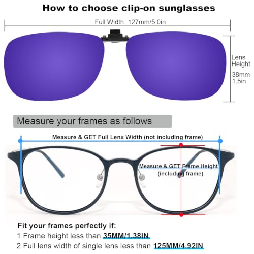 Image of MONICE Fishing Clip on Flip up Polarized Sunglasses Fit Over Prescription Glasses Driving UV Protection Gift Men Women