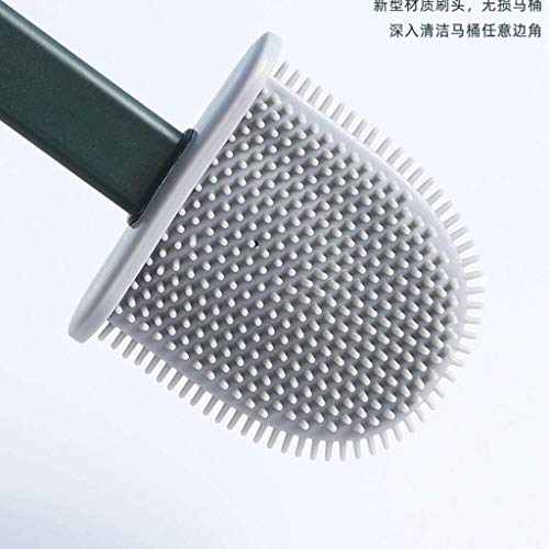 Ensemble brosse WC silicone et support design pour salle de bain moderne - 5