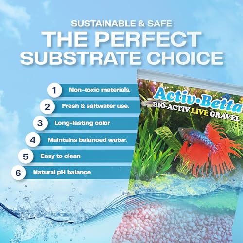 Image of Activ Betta Neon Pink Aquarium Gravel - 1 lb - Natural Freshwater Substrate with Live Beneficial Elements - Instant Cycling, Easy Maintenance