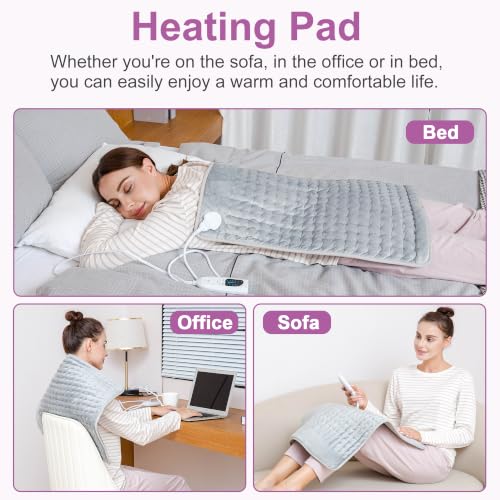Image of Heating Pad,Electric Heating Pads,Heating Pad for Back,Gray,24x20 Inch