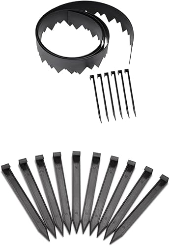 Miniatura 7 de EasyFlex Pound-in - Borde de paisaje con estacas de anclaje adicionales, borde de jardín de plástico recto de 4.5 pulgadas, kit de 20 pies, negro,