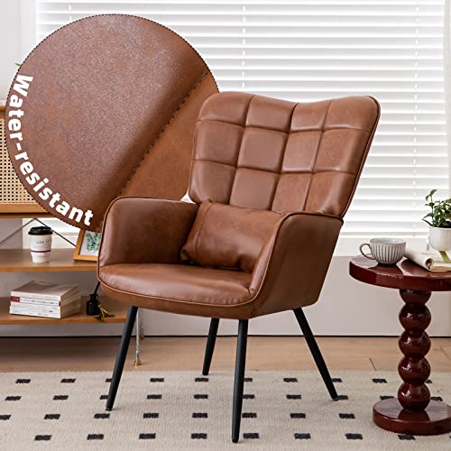 Sillón Plegable Cuero Marrón miniatura 5
