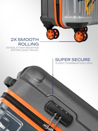 Image of Safari Scrib Medium 8 Wheels 66cm Check-in Trolley Bag Hard Case Polycarbonate 360 Degree Wheeling System Luggage, Trolley Bags for Travel, Suitcase for Travel, Grey Printed
