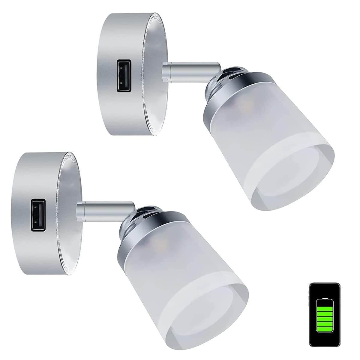 12V LED Reading Light with USB, 3W Touch Switch Wall Spot Light, Caravan Interior Dimmable Bedside Lamp for Boat Camper Van RV Cabin Truck Motorhome, Warm White