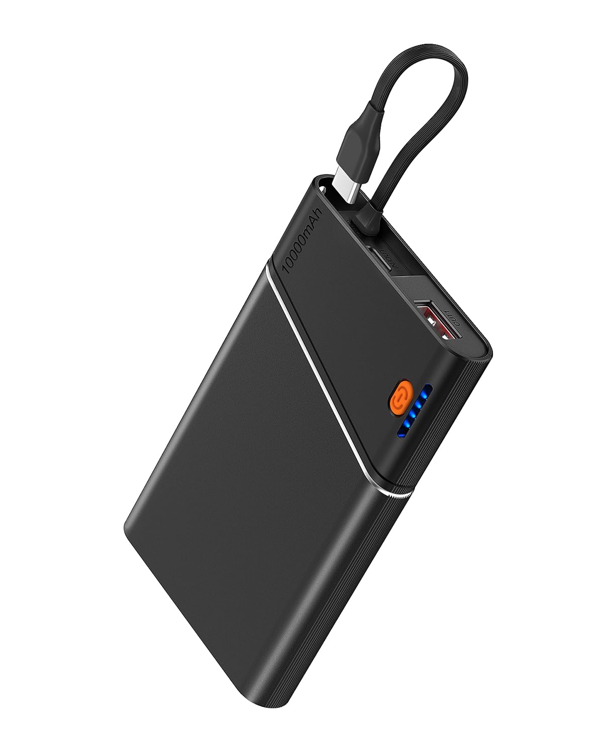 Portable Charger Power Bank 10000mAh - 22.5W PD Super Fast Charging with Detachable Cable, USB-C in&Out Travel Essential Battery Pack Compatible with iPhone 17/16/15/14/13 iPad MacBook Samsung Moto