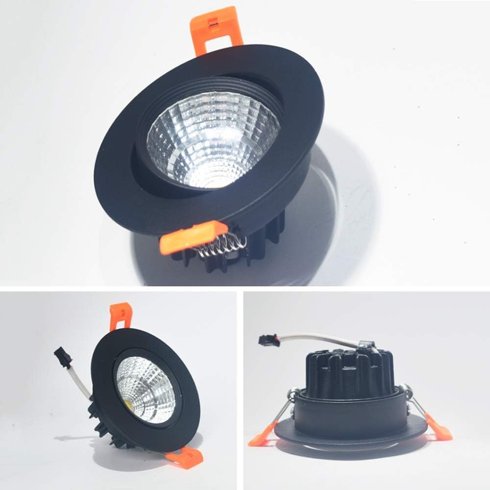 Spotlight，Recessed Fitting Tilt Led Downlight with 5W 3000K Gu10 Bulb Ip20 Recessed Downlight White Panel Pack of 1 Panel Ceiling Lights Outdoor Lights/Neutral Light/15W