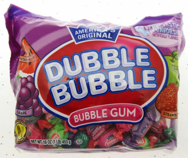 Double Bubble Fruit Flavor Bubble Gum 16 oz Bag