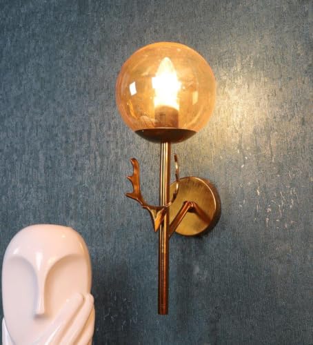 Image of ELIANTE by Jainsons Lights | Antique Gold Iron Wall Light | Gold Iron Wall Light | for Living Room, Bedroom, Hallway | E27 Holder | 3 Year Warranty