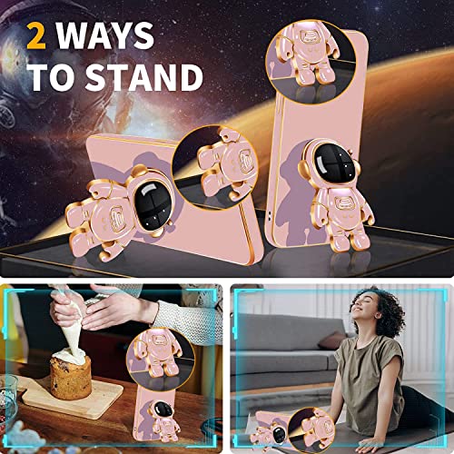 Image of Apurb store for OnePlus Nord CE 2 Lite 5G Case Cute 3D Astronaut Stand Design Camera Protection Shockproof Soft Back Cover for OnePlus Nord CE 2 Lite 5G (Pink)