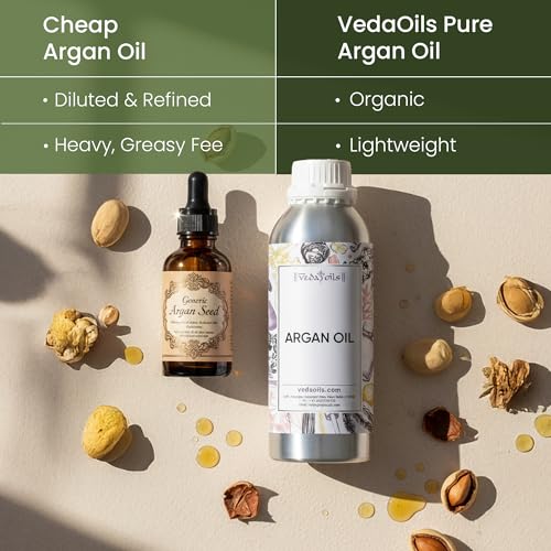 Image of VedaOils Argan Hair Oil 100ml | 100% Pure & Cold Pressed | Natural Argan Oil for Hair, Skin & Face Care