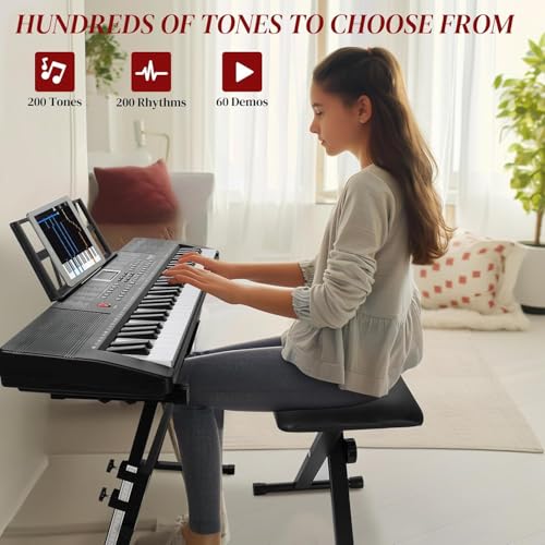 Image of Ktaxon 61 Key Keyboard Piano Electric Keyboard with Lighted Keys