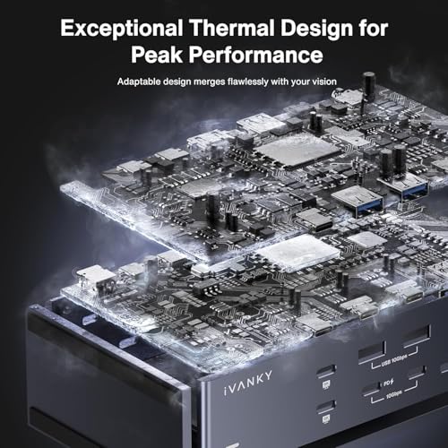 Image of iVANKY FusionDock Max 1, 20-in-2 Thunderbolt 4 Docking Station Only for M1-M5 Pro /Max MacBook, Quad 6K or Dual 8K Display, 40Gbps Dock with 4 Downstream Thunderbolt 4 Ports, 100W, 2.5G LAN, SD 4.0