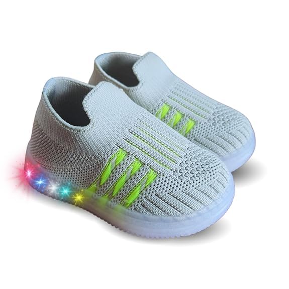 Image of inchJugnu inch LED Light-Up Baby Shoes (0-5 Years) | Soft Sole Comfort for Tiny Feet, Breathable Knit, Easy Slip-On | Magical Glowing Shoes for Happy Kids.