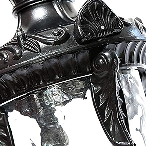 Lanterne suspendue extérieure classique E27 et lustre réglable noir mat étanche