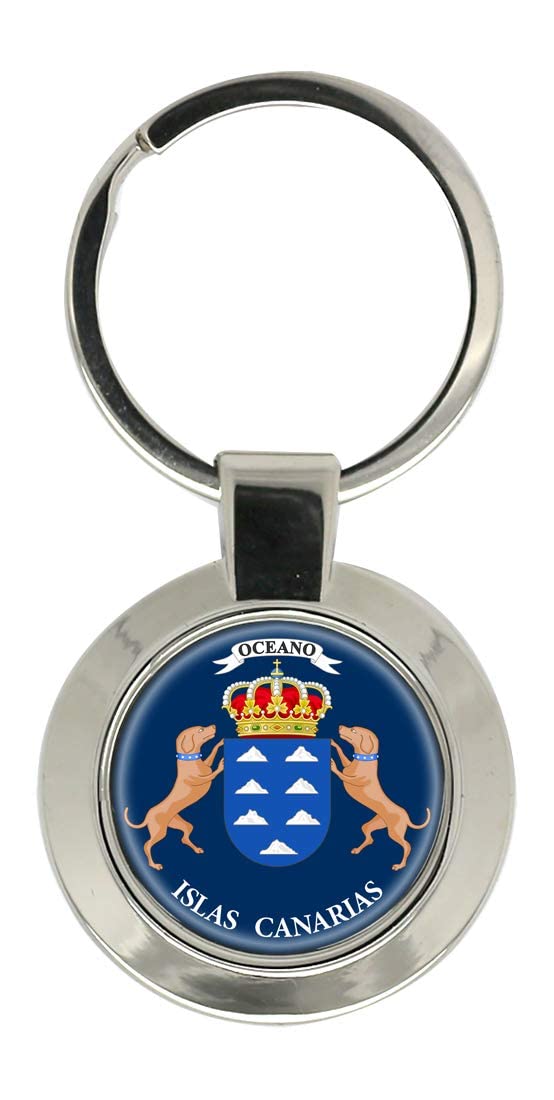 Giftshop Uk Unisex Silver Coloured Metal Canary Islands (Spain) Key Ring