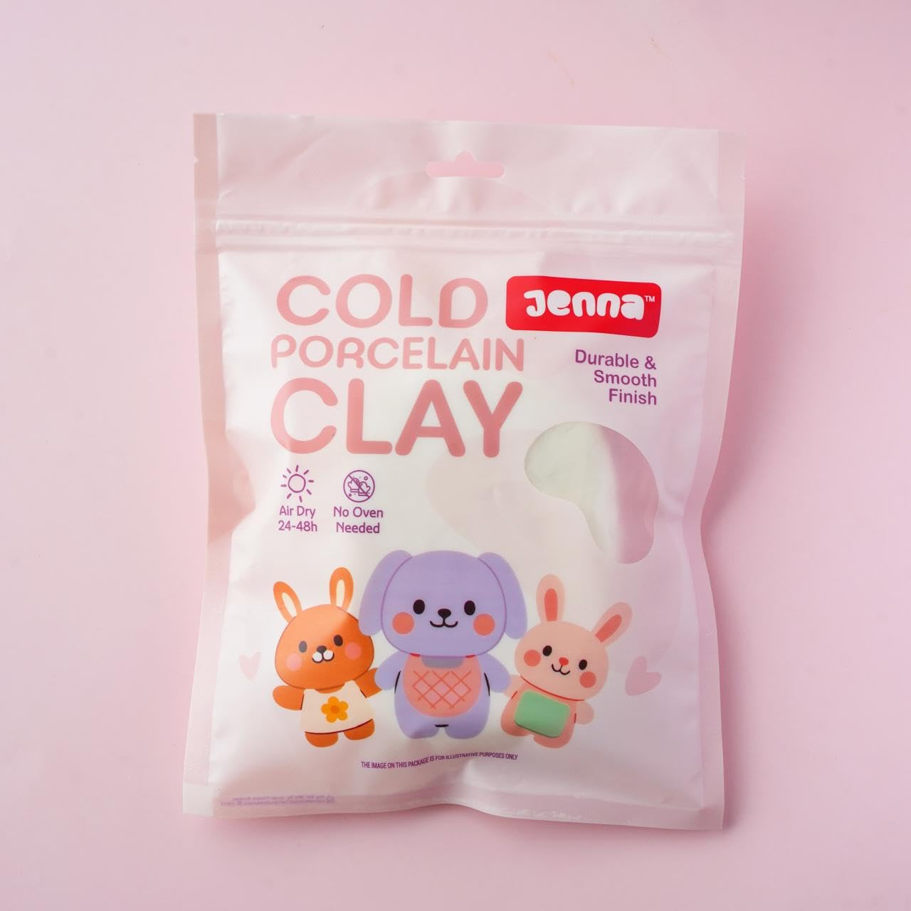 Jenna Cold Porcelain Clay - 300g | Non-Toxic, Lightweight Modeling Clay for Adults | Ideal for Sculpting, DIY Projects, Dolls, Figurines, Art & Craft, Charms