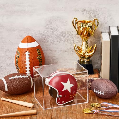 Taiyin 4 Pcs Mini Helmet Display Case, Acrylic Clear Mini Football/ Helmet Display Box Plastic Small Display Case Protection Holder for Collecting Sports Memorabilia Toy 5 x 5 x 7'' - Thumbnail 5