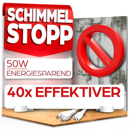 HEIMWERT Anti Schimmel Heizung mit Spezial Infrarot Schutzmembran - Tötet Schimmel besonders energiesparend und chemiefrei in Wand, Tapete, Bad, Keller ab - Anti Mold Dry 50w (50 x 10 x 1,3cm)