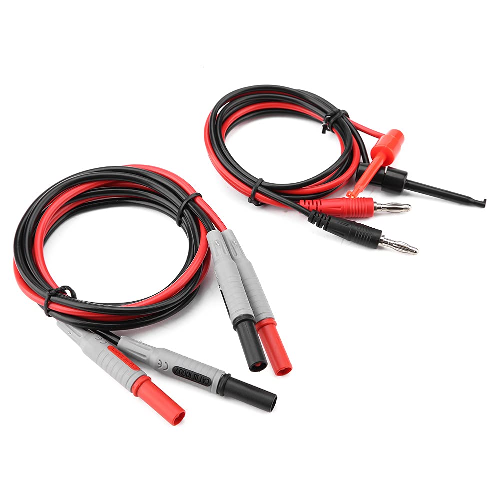 Oumefar Kit de Cables de Prueba de Sonda Multímetro Cable Universal 15 en 1 Accesorios Reemplazables para Pruebas Electrónicas
