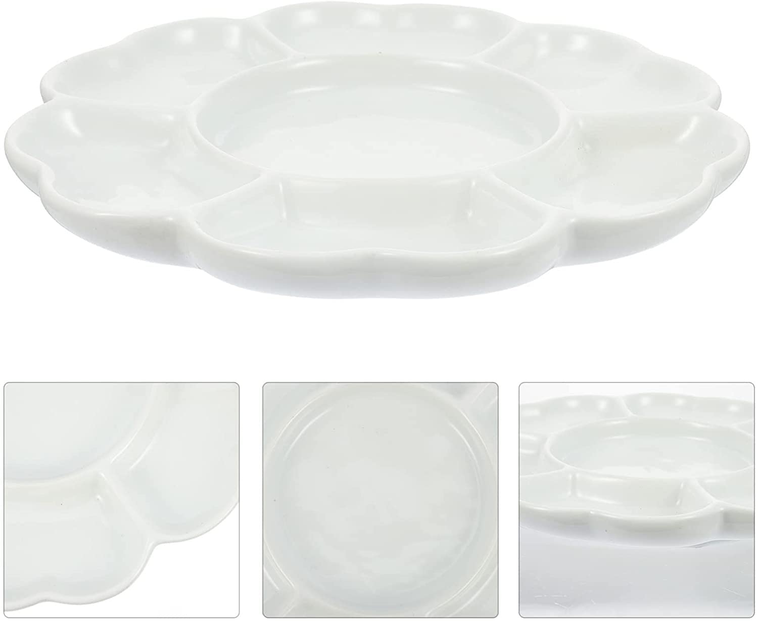 Paleta farb ceramicznych artysta farby tace do mieszania kolorów okrągłe akwarelowe tace pigmentowe łatwe do czyszczenia paleta artystyczna 8 Cal