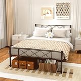 Aolthin Metal Platform Bed Frame, 12 "Metal Bed Frame Base Storage, no Box Springs Required, Easy to